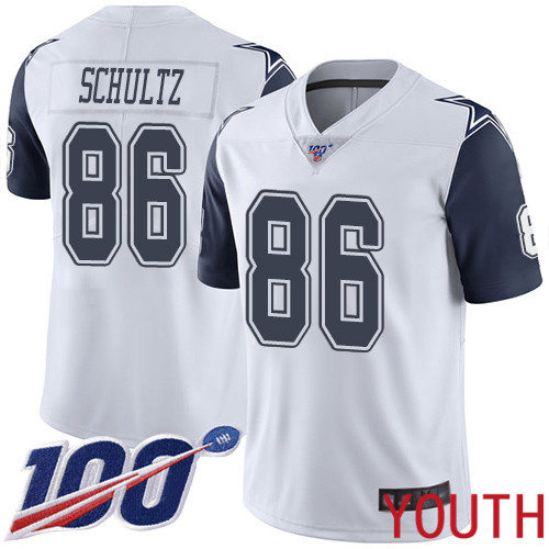 Youth Dallas Cowboys Limited White Dalton Schultz 86 100th Season Rush Vapor Untouchable NFL Jersey
